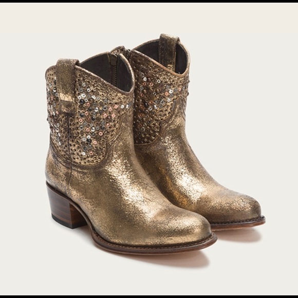 FRYE Deborah studded metallic western boots - Picture 4 of 13